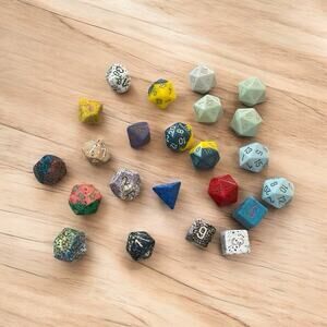 Mixed Lot of 23 Chessex Dice Speckled Opaque D20 D12 D8 D10 D6 D4 Percentile